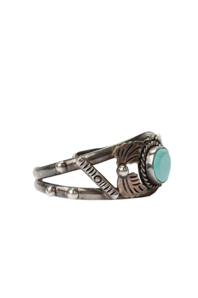 Designer Womens 925 Silver Turquoise Southwestern Style Open Cuff 39.6g