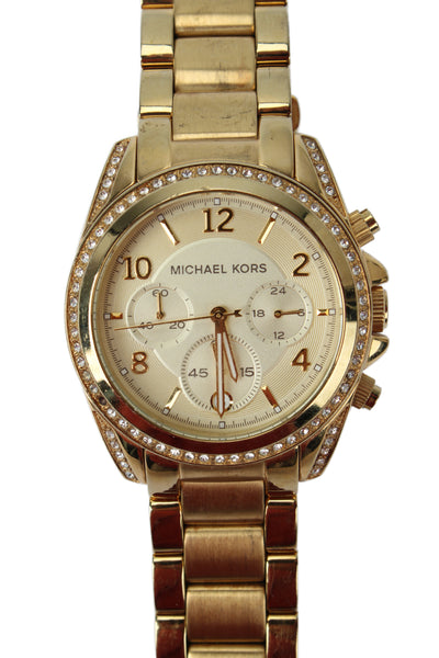 Michael Kors Womens Gold Tone Crystal Blair MK-5166 Quartz Watch 39mm