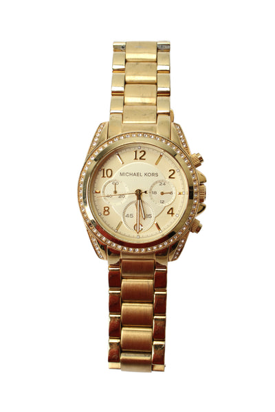 Michael Kors Womens Gold Tone Crystal Blair MK-5166 Quartz Watch 39mm