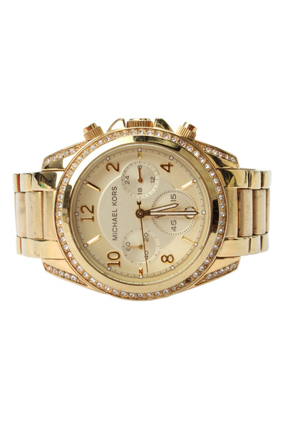 Michael Kors Womens Gold Tone Crystal Blair MK-5166 Quartz Watch 39mm