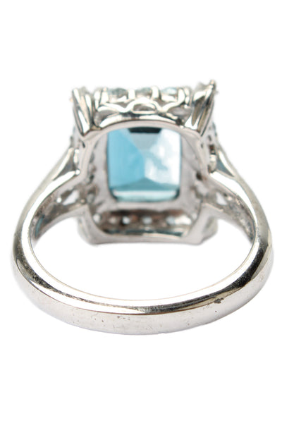 TGGC Womens 925 Silver London Blue + Light Blue Topaz Cocktail Ring Sz 7 5.4g