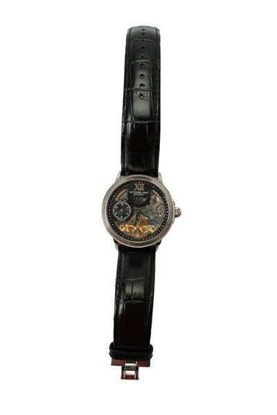 Stuhrling Mens Stainless Steel Dual Time ST-91015 Automatic Watch 42mm