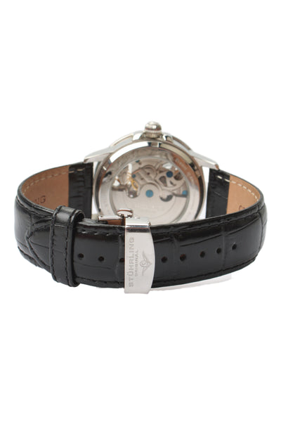 Stuhrling Mens Stainless Steel Dual Time ST-91015 Automatic Watch 42mm