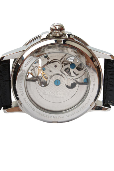 Stuhrling Mens Stainless Steel Dual Time ST-91015 Automatic Watch 42mm