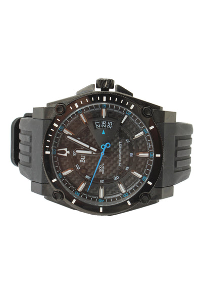Bulova Mens Black Stainless Steel Precisionist C960944 Quartz Watch 47mm