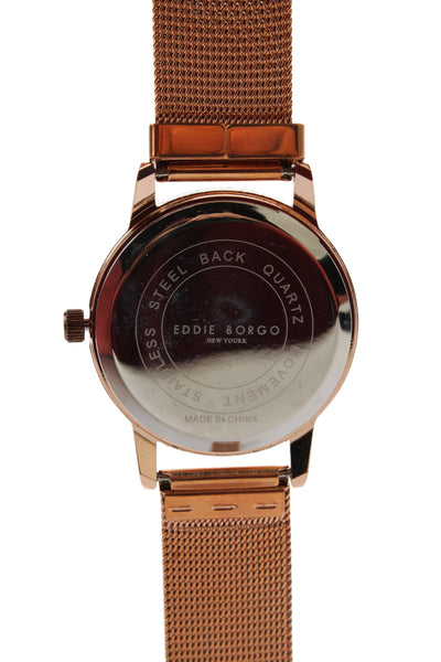 Eddie Borgo Womens Rose Gold Tone Soho Quartz Watch 32mm