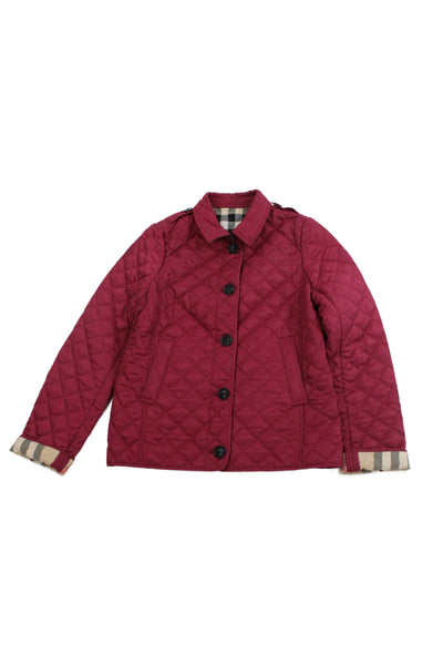 Burberry Children Childrens Girls Quilted Texture Jacket Red Size 14