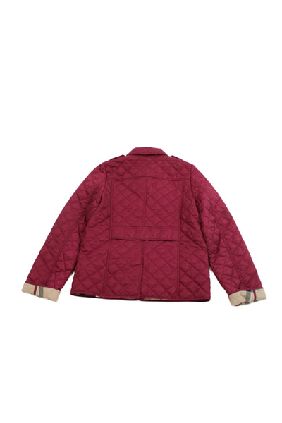 Burberry Children Childrens Girls Quilted Texture Jacket Red Size 14