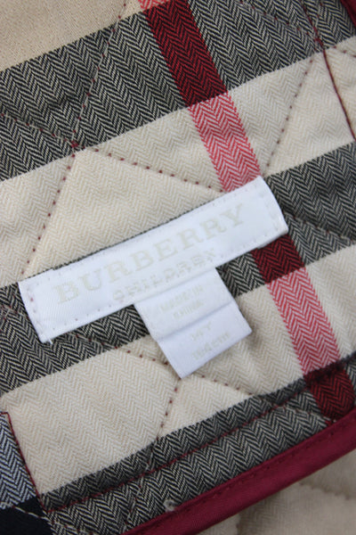 Burberry Children Childrens Girls Quilted Texture Jacket Red Size 14