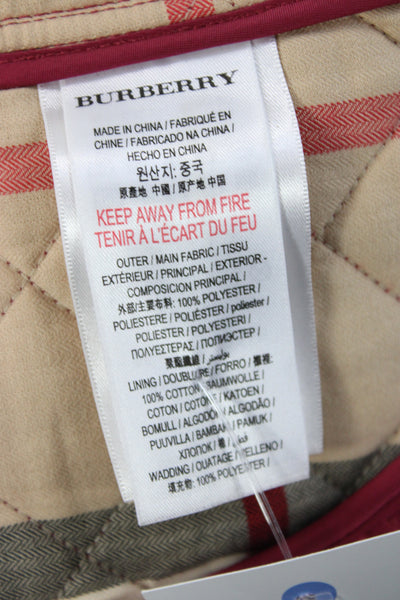 Burberry Children Childrens Girls Quilted Texture Jacket Red Size 14