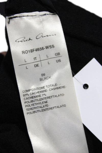 Rick Owens Women Tunic Black Cashmere Boat Neck Long Sleeve Size L