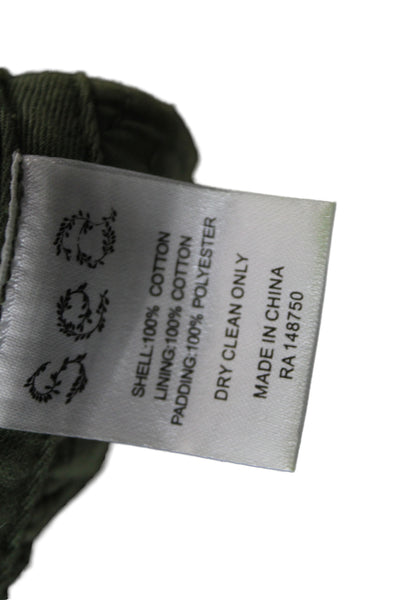 Sea Women Paperbag Shorts Green Cotton Tie Waist Size 4