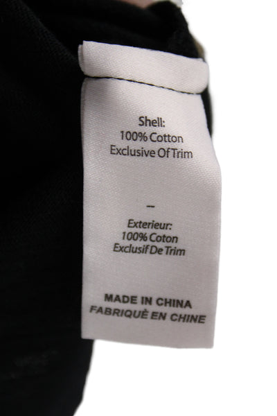 Cinq à Sept Womens Jersey T Shirt Black Crew Neck Sleeveless Cotton Size S