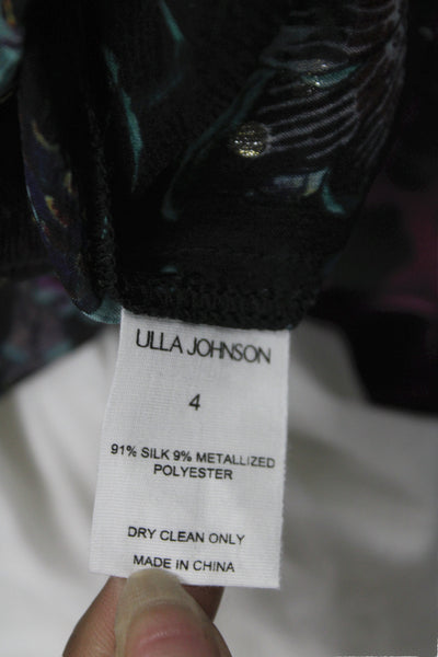 Ulla Johnson Womens Black Sleeveless Tunic Round Neck Silk Size 4
