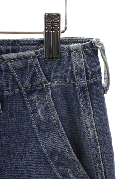 Maje Women Cropped Blue Mid Rise Cotton Jeans Size 36