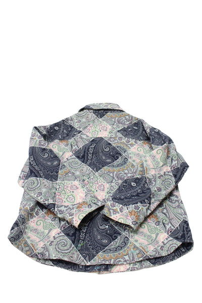 Etro Milano Girls Cotton Paisley Print Jacket Navy Size 6