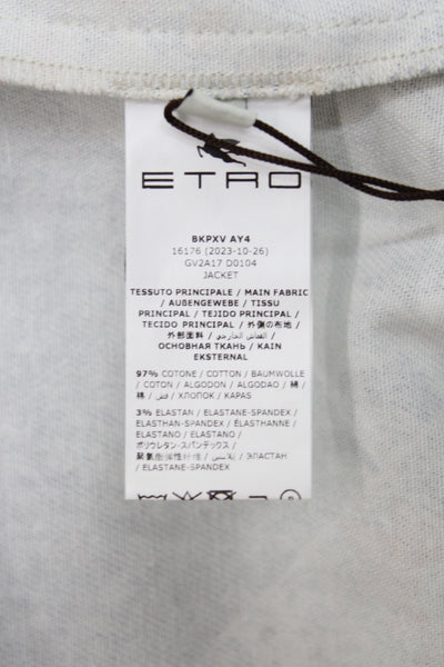 Etro Milano Girls Cotton Paisley Print Jacket Navy Size 6