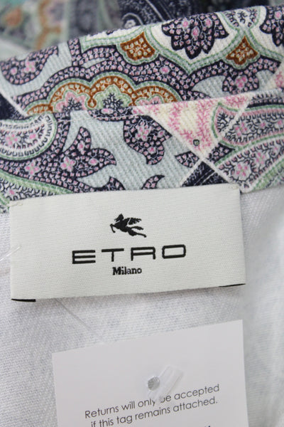 Etro Milano Girls Cotton Paisley Print Jacket Navy Size 6