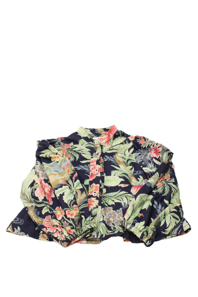 Etro Milano Girls Cotton Floral Blouse Top Multicolor Size 6