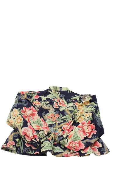Etro Milano Girls Cotton Floral Blouse Top Multicolor Size 6