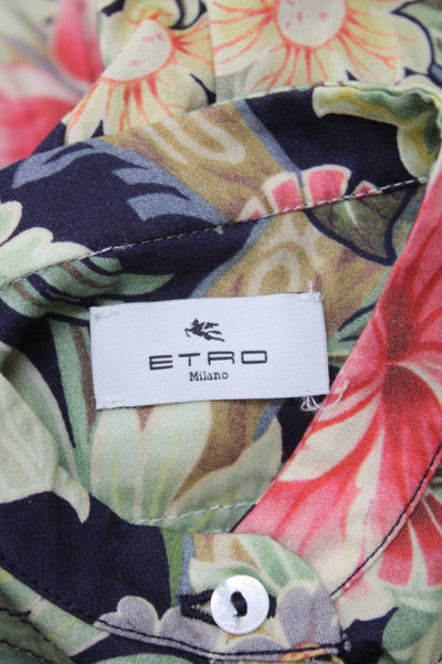 Etro Milano Girls Cotton Floral Blouse Top Multicolor Size 6