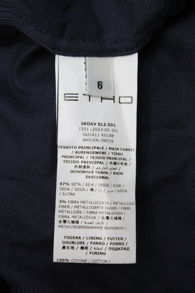 Etro Milano Girls Paisley Print Short Sleeve Dress Navy Size 6