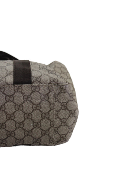 Gucci Womens GG Coated Canvas Monogram Supreme Tote Handbag Brown