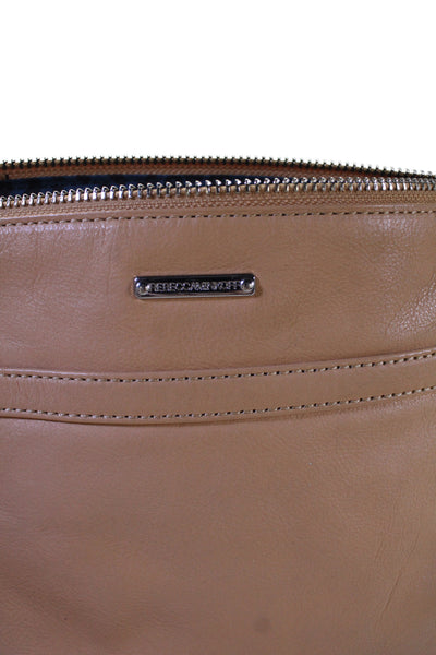 Rebecca Minkoff Womens Single Strap Zip Top Pocket Front Shoulder Handbag Brown