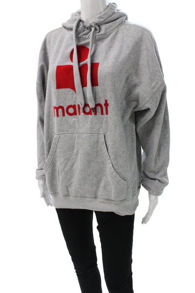 Isabel Marant Etoile Womens Pullover Hoodie Gray Cotton Blend High Neck Size 34