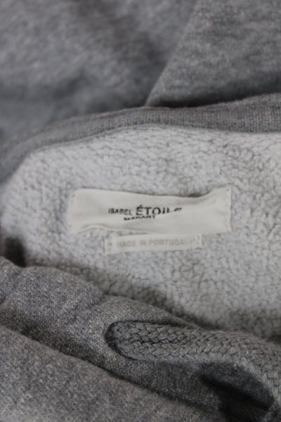 Isabel Marant Etoile Womens Pullover Hoodie Gray Cotton Blend High Neck Size 34