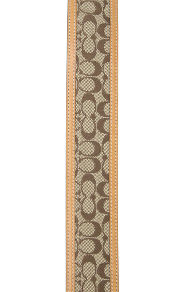 Coach Womens Leather Trim Monogram Print Belt Brown Size Small