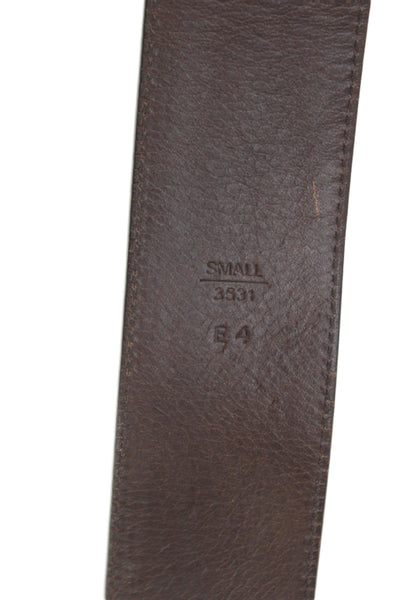 Coach Womens Leather Trim Monogram Print Belt Brown Size Small