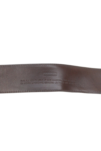 Coach Womens Leather Trim Monogram Print Belt Brown Size Small