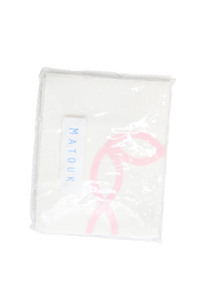 Matouk Unisex Adult Ribbed Embroidered Pillow Sham White Size 12"X16"