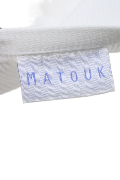 Matouk Unisex Adult Ribbed Embroidered Pillow Sham White Size 12"X16"