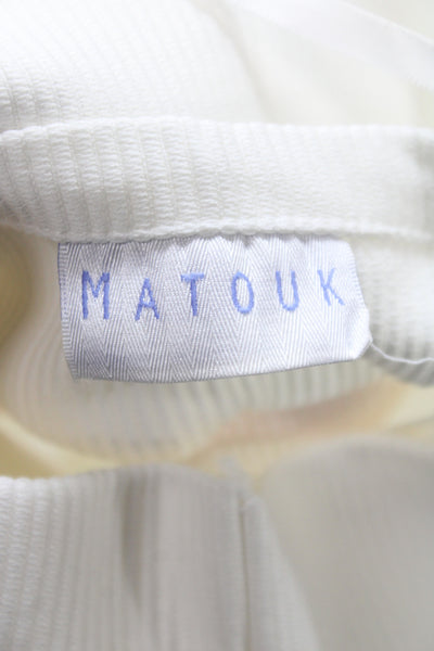 Matouk Unisex Adult Ribbed Embroidered Neckroll Sham White Size 6"x12"