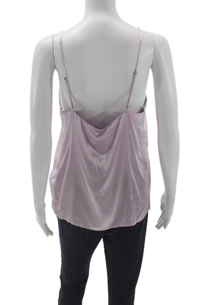 Anine Bing Womens Silk Camisole Pink V-Neck Sleeveless Solid Size L