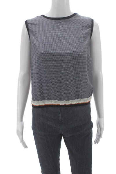 Valentino Women Basic Knit Polka Dot Sleeveless Crew Neck Tank Black Size S