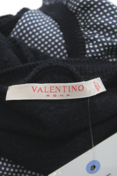 Valentino Women Basic Knit Polka Dot Sleeveless Crew Neck Tank Black Size S