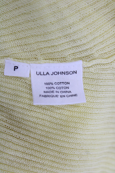 Ulla Johnson Womens Yellow Cotton Bodysuit Sleeveless Round Neck Size PP