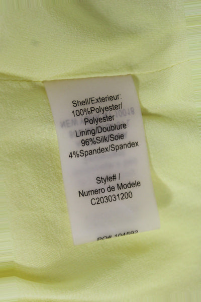 Alice + Olivia Women Tunic Boat Neck Long Sleeve Yellow Polyester Button Size L