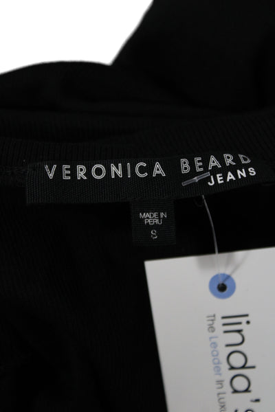 Veronica Beard Womens Black Turtleneck Long Sleeve Blouse Pima Cotton Size S