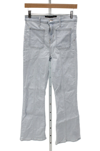 Veronica Beard Women Ankle High Waist Jeans Blue Button Cotton Size 26