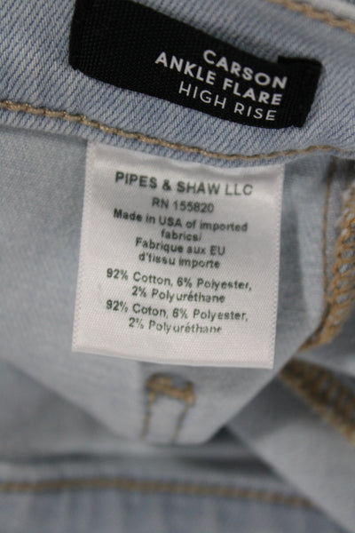 Veronica Beard Women Ankle High Waist Jeans Blue Button Cotton Size 26