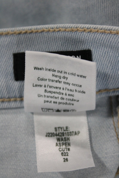 Veronica Beard Women Ankle High Waist Jeans Blue Button Cotton Size 26