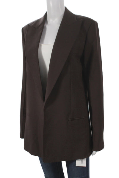 Helmut Lang Womens Brown Basic Jacket Long Sleeve Wool Blend Size 4