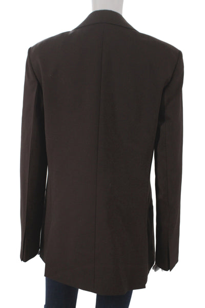 Helmut Lang Womens Brown Basic Jacket Long Sleeve Wool Blend Size 4