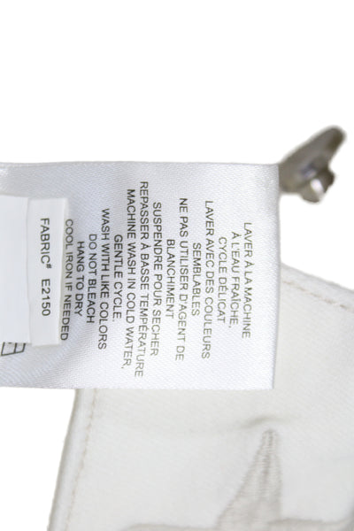 Renuar Women Basic Jacket White Button Long Sleeve Stars Cotton Size XL