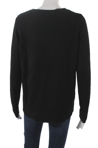 Renuar Women Pullover Sweater Crew Neck Long Sleeve Black Size XS
