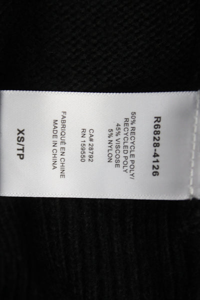 Renuar Women Pullover Sweater Crew Neck Long Sleeve Black Size XS